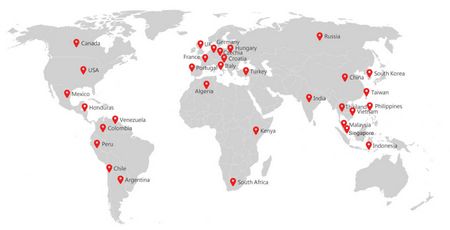 Global Distributor Map of NEUAR EDM – Across Five Continents