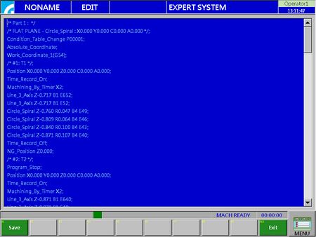 Generating machining program completed!