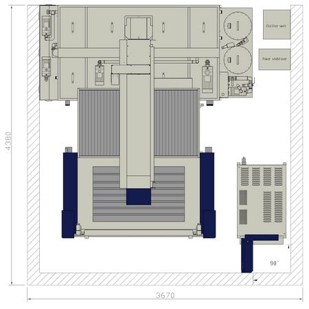 A1500E2 floor space – top view