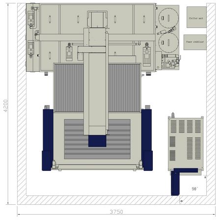 A1800E2 floor space – top view