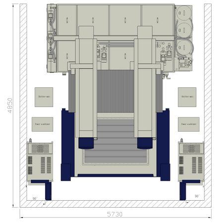 A2600-2E2 floor space – top view