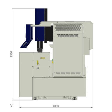 HC60QE2 floor space – side view