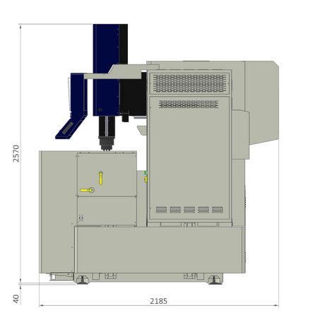 H100QE2 floor space – side view
