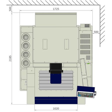 HC100QE2 floor space – top view