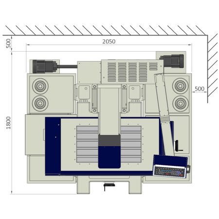 ZNC-90SE floor space – top view
